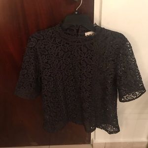 Delicate Loft gray lace blouse